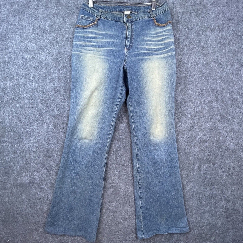 Vintage My Tina Jeans Medium Large Flare Faded Bootcut Whiskers Hippy Boho